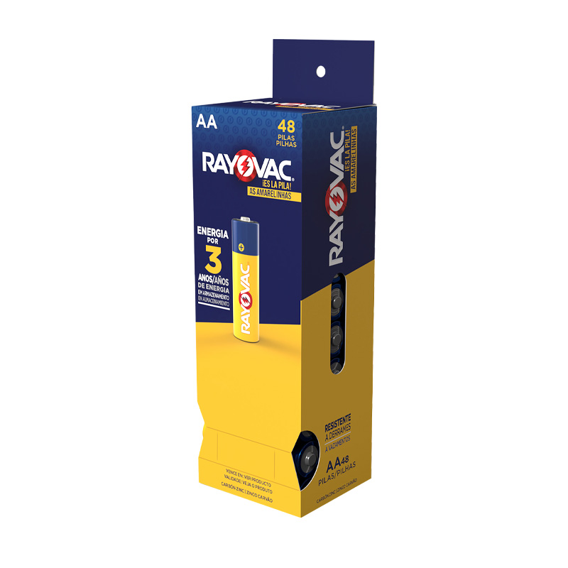PILHA RAYOVAC AMARELA.PEQ.TUBO C/48