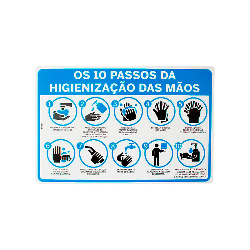 PLACA SINALIZ.20X30 10PASSOS P/HIGI