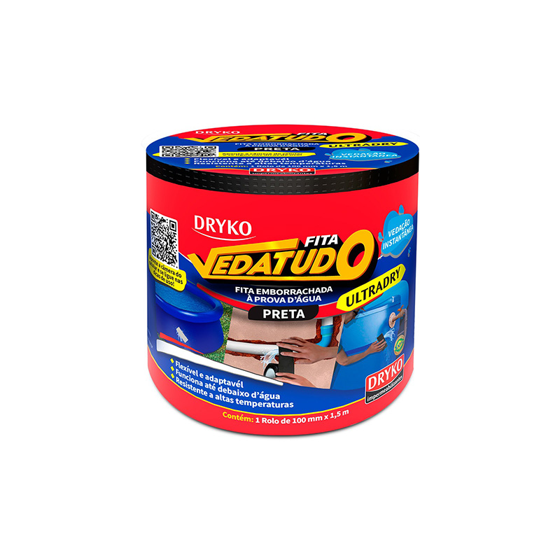 FITA VEDATUDO DRYKO PRETA 10X 1,5MT