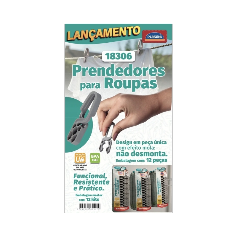 KIT PRENDEDOR DE ROUPAS C/12