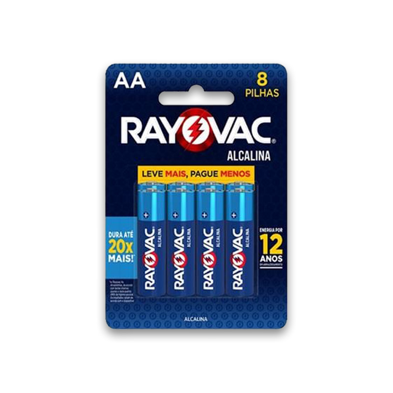 PILHA RAYOVAC ALC PQ L+/P- C/8