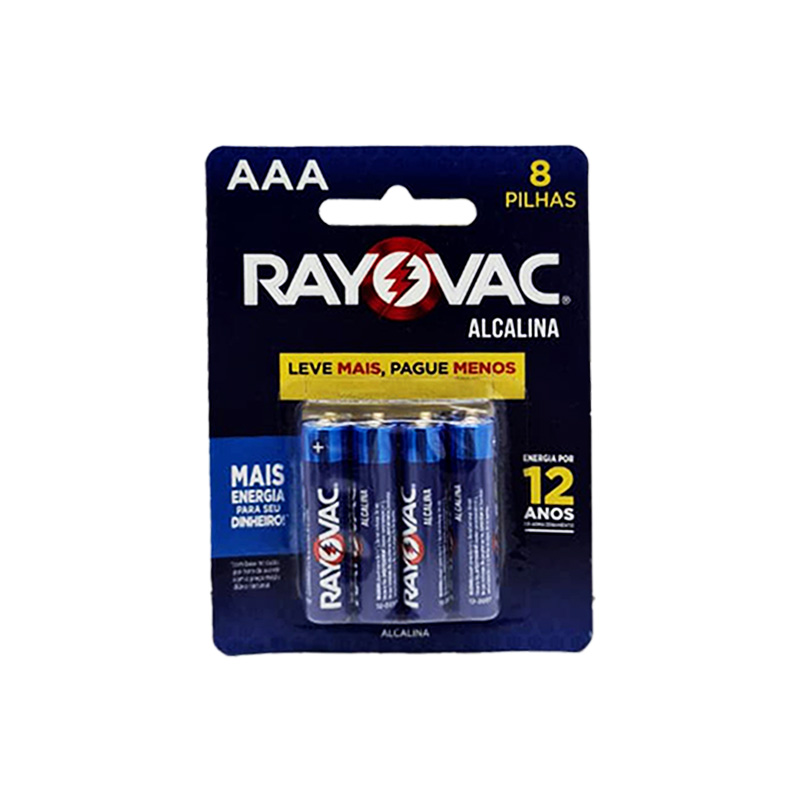 PILHA RAYOVAC ALC PALITO L+/P- C/8