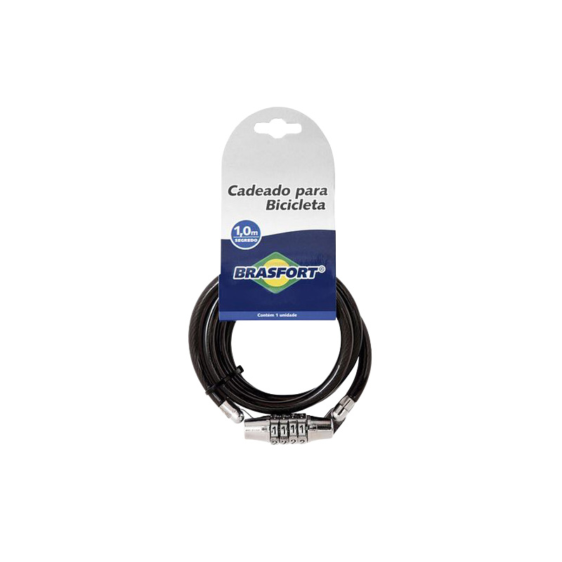 CADEADO P/BIKE SEGR.BRASF.08MM-1,0M