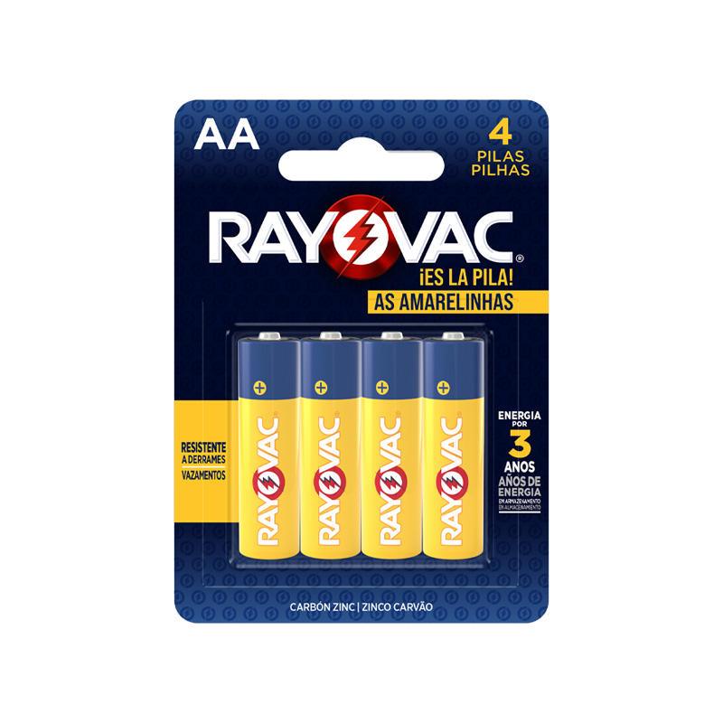 PILHA RAYOVAC AMARELA  PEQUENA C/4