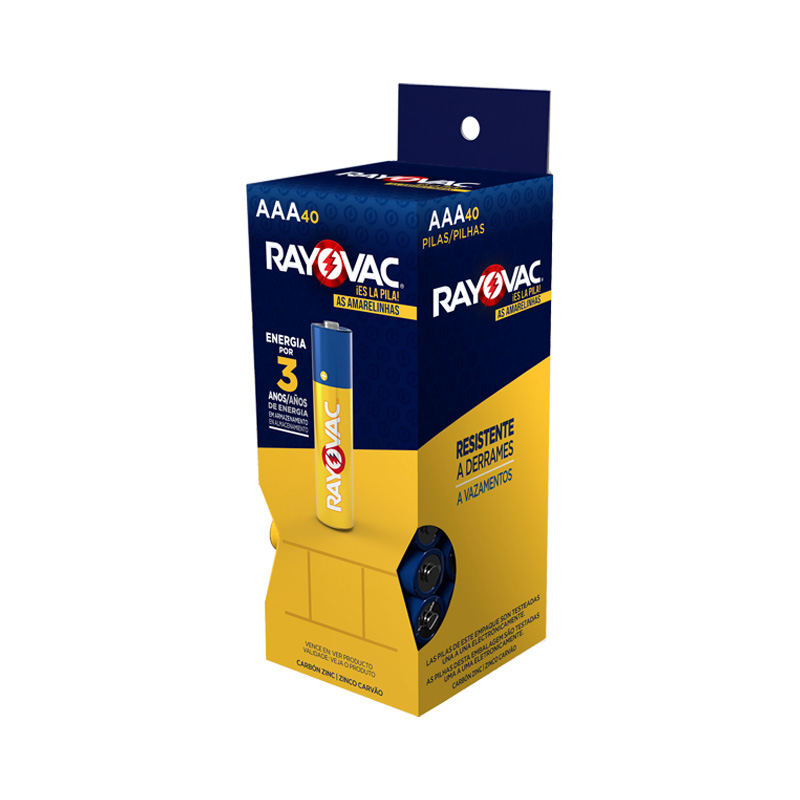 PILHA RAYOVAC AMARELA.PAL.TUBO C/40